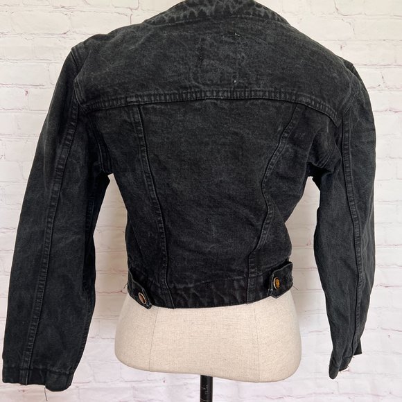 90's Jordache Gold Black Jean Crop Jacket - Size Small - Picture 9 of 10